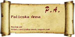 Palicska Anna névjegykártya