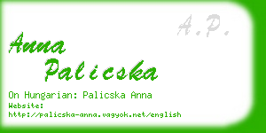 anna palicska business card